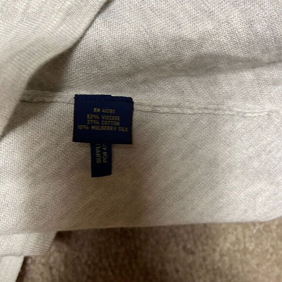 Polo Ralph Lauren Long Cardigan Womens Medium Gray Open Asymmetric Viscose Silk - Picture 5 of 9